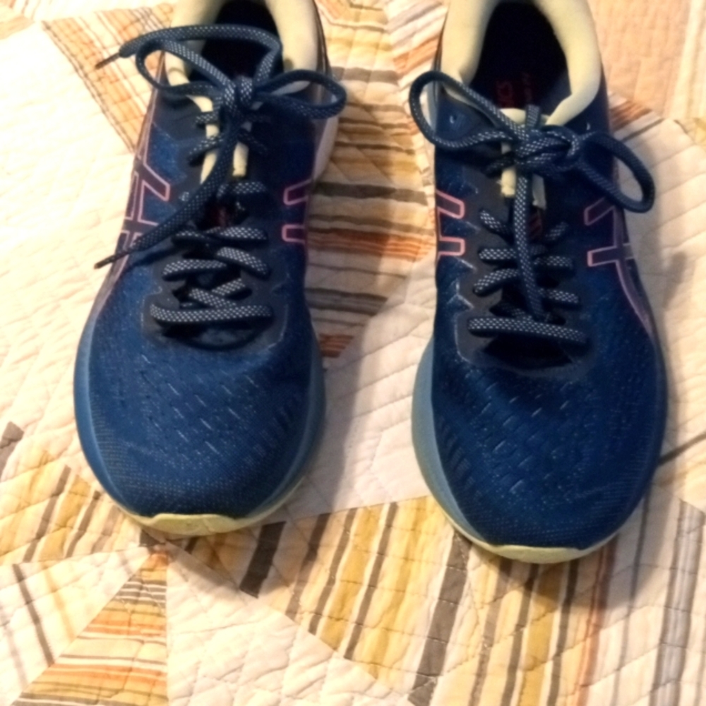 Asics Womens Gel Kayano 27 1012A649 Blue Running Shoes Sneakers Size 11 Med.